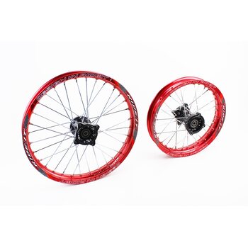 Колесо заднее спицованное 14 "ось 12мм" + переднее спицованное 17 "ось 12мм" к-кт 2шт, Kayo/Viper/Geon X-pit X-ride/YCF/Apollo/BSE, КРАСНЫЙ