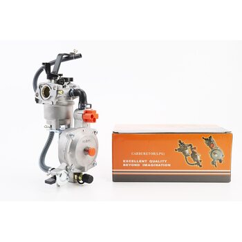 Газовий карбюратор LPG (пропан-бутан) для генераторів 1,6-3кВт (механізм важільний) з перемикачем та краном злива Тип 1