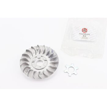 Крыльчатка переднего вариатора (под вал 16мм) + шайба "крест" Yamaha JOG90/STELS