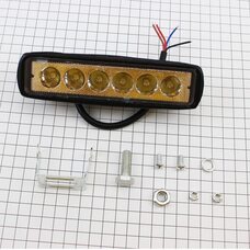 Фара додаткова світлодіодна вологозахисна - 6 LED з кріпленням, прямокутна 155*42мм, зі стробоскопом