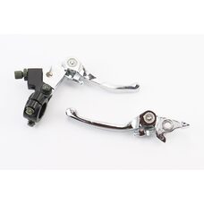 Важелі керма лівий, правий к-кт 2шт (під зчепл./диск. гальмо), відкидний "хром", тип 3