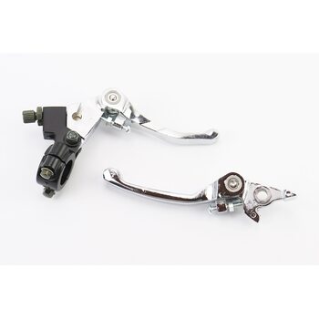 Важелі керма лівий, правий к-кт 2шт (під зчепл./диск. гальмо), відкидний "хром", тип 3