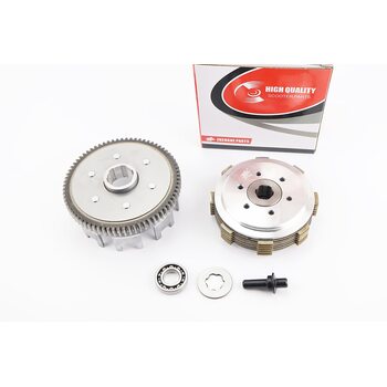 Зчеплення, маховик у зборі (6 болтів, маховик 73T) CB-150/200cc, тип 1