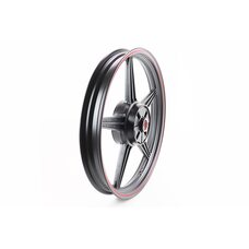 Диск колісний задній литий 18Х1,85 (під резинки) "зірка" ЧОРНИЙ з червоною смугою (вісь 15мм)