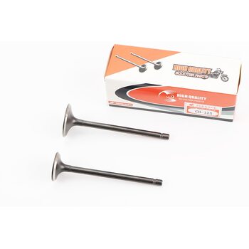 Клапана випускний (НЕМАГНІТний) (h-90,4; d-24,9), впускний (h-91,3; d-30) к-кт 2шт CB-125cc