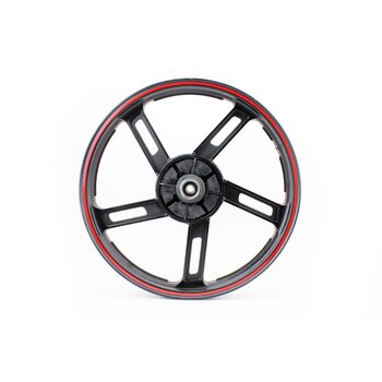 Диск колесный задний литой 18Х1,85 (под резинки) "лучи", ЧЕРНЫЙ (ось 15мм)