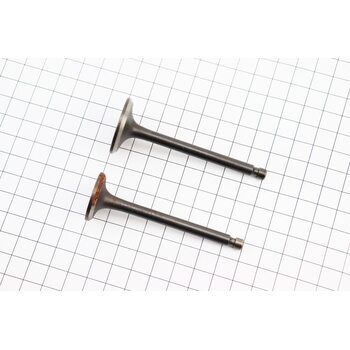 УЦІНКА МБ-D178F/186F Клапан впускний (h-79,8; D-30,4; d-6), випускний (h-79,8; D-25,5; d-6) к-кт 2шт 178F, широка канавка сухаря (іржавий, див. фото)