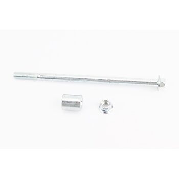 Вісь переднього колеса d10mm; L185mm + втулка, гайка, тип 2