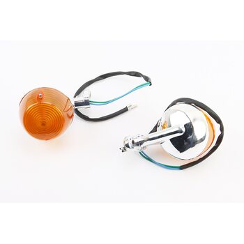 Поворотник лев., прав. "хром круглые" к-кт 2 шт (цена=качество), (два провода)