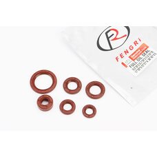 Сальники к-кт 6шт (11,6x24x10; 12x21x4; 13,7x24x5; 17x29x5; 18,9x30x5; 30x42x4,5) двигуна 70cc, коричневий