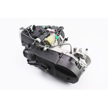 УЦЕНКА ДВИГАТЕЛЬ скутерный в сборе 125куб (короткий вариатор, длинный вал) New (незначна трещина крышки вариатора, см. фото)