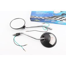 Дзеркала к-кт Круглі-чорні "Delta" з поворотами на "хром" ніжці, м10