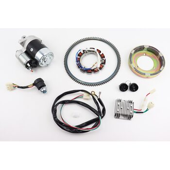 Комплект для переоснащения мотоблока под электростартер 178F (электростартер, замок, проводка, магнето, реле, венец)