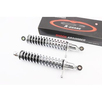 Амортизатор задній 330mm * d50mm (втулка 12mm / втулка 10mm) з важелем регулир., хром к-кт 2шт