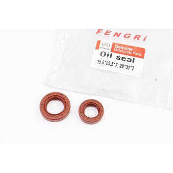 Сальники к-кт 2шт (15,5x25,5x7; 20x31x7) коленвала, Honda DIO AF27/34, коричневі, від 20шт -20%