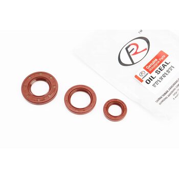 Сальники к-кт 3шт (17x27x5; 24x43x6; 25x37x6) двигуна, Suzuki AD50/Sepia, від 10шт -15%