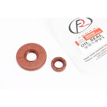 Сальники к-кт 2шт (16x26x7; 20x52x6) коленвала, Honda DIO AF61/62/67/68, коричневі, від 10шт -15%