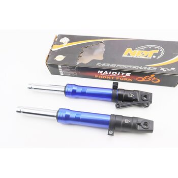 Амортизатор передній к-кт 2шт Honda DIO, 370мм (під диск. гальм) СИНИЕ