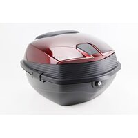 Кофр середній (пластмасовий) 430*400*290мм, бордовий з вставкою "КАРБОН"