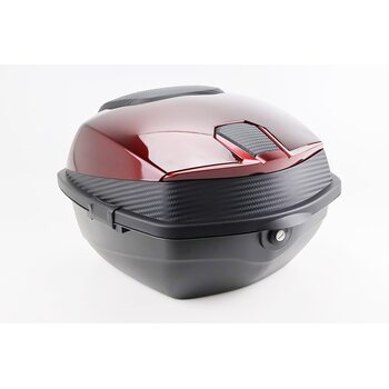 Кофр середній (пластмасовий) 430*400*290мм, бордовий з вставкою "КАРБОН"