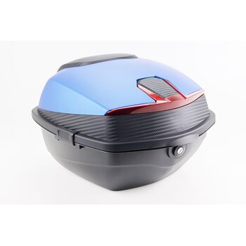 Кофр средний (пластмассовый) 430*400*290мм, синий со вставкой "КАРБОН"