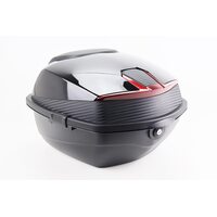 Кофр середній (пластмасовий) 430*400*290мм, чорний з вставкою "КАРБОН"