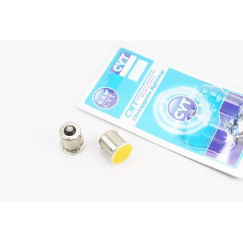 Лампа 1-диодная поворотов ЖЕЛТАЯ BAU15S, к-кт 2шт (под патрон PY21W)