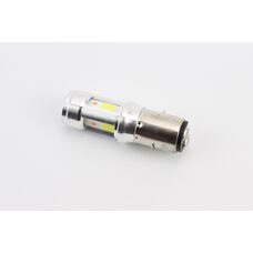 Лампа фары диодная BA20D - LED-3+1 линза с синей подсветкой