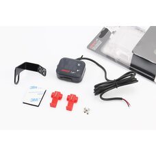 ВОЛЬТМЕТР с дисплеем, красный циферблат + датчик температуры воздуха + крепление (универсальный, компактный)