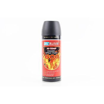 Краска акриловая жаропрочная 600°C, "ЧЕРНЫЙ МАТОВЫЙ", Аэрозоль 400ml
