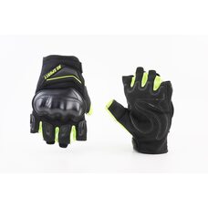 Перчатки мотоциклетні без пальців M-Чорно-Салатові
