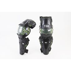 Наколенники защитные (колено+голень) к-кт 2шт, Чёрно-Зелёные