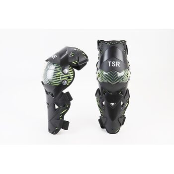 Наколенники защитные (колено+голень) к-кт 2шт, Чёрно-Зелёные