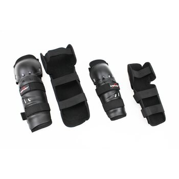 Наколенники + налокотники защитные (пластик) к-кт 4шт, Чёрные, S-109