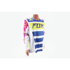 Футболка (Джерси) мужская L-(Polyester 100%), длинные рукава, свободный крой, бело-сине-салатовая, НЕ оригинал