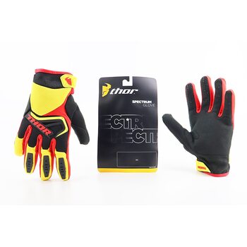 Перчатки мотоциклетные L-Черно-Красно-Желтые