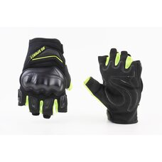 Перчатки мотоциклетні без пальців XL-Чорно-Салатові