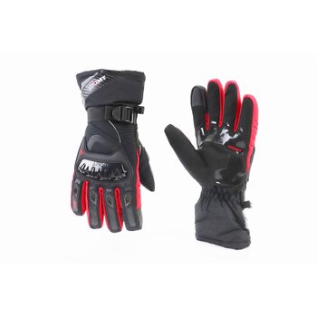 Перчатки мотоциклетные, теплые XL-Чёрно-Красные, тип 2