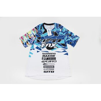 Футболка (Джерси) мужская L-(Polyester 80% / Spandex 20%), короткие рукава, свободный крой, бело-сине-чёрная, НЕ оригинал