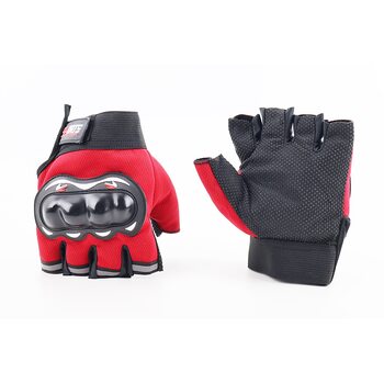 Рукавички мотоциклетные без пальцев L-Черно-Красные, тип 1