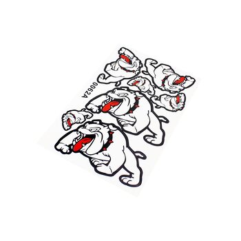 Наклейки набор 7шт "Бульдог" белые 0062 (28х19см)