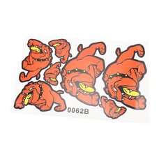 Наклейки набор 7шт "Бульдог" белые 0062 (28х19см)