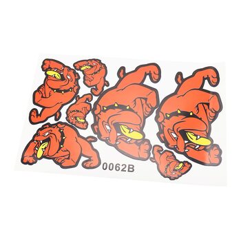 Наклейки набор 7шт "Бульдог" белые 0062 (28х19см)