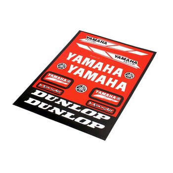 Наклейки на планшеті "Yamaha / Dunlop" червоні набір 13шт 23х32, 5997