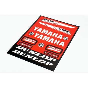 Наклейки на планшеті "Yamaha / Dunlop" червоні набір 13шт 23х32, 5997