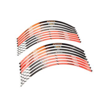 Наклейка світловідбиваюча на 2 диска колеса 18 "к-кт ЧЕРВОНО-БІЛО-ЧОРНИЙ