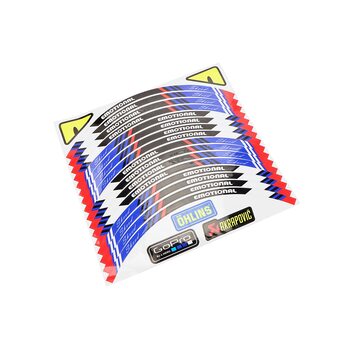 Наклейка світловідбивна на 2 диски колеса 17" к-кт СИНЬО-ЧОРНО-БІЛІ