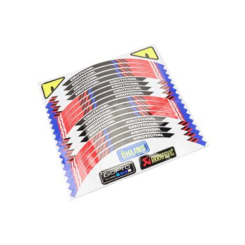 Наклейка світловідбивна на 2 диски колеса 17" к-кт ЧЕРВОНО-ЧОРНО-БІЛІ