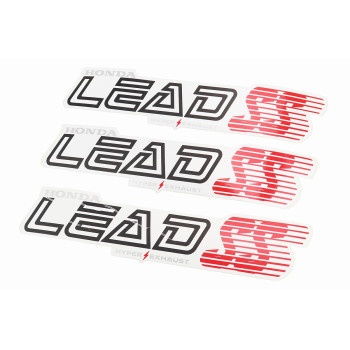 Наклейки набір 3шт "HONDA LEAD "SS" (30х6см), білий