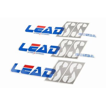 Наклейки набор 3шт "HONDA LEAD "SS" (35х10см), синий